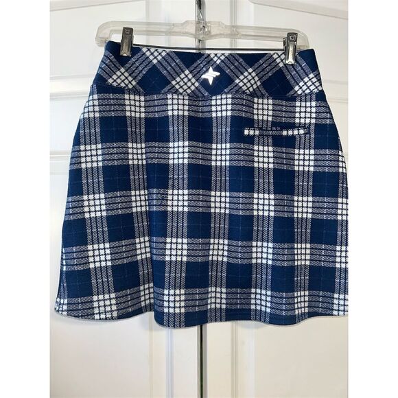 Tuckernuck Women's A-Line Plaid Skort Blue Knee Length Size S - Picture 6 of 8